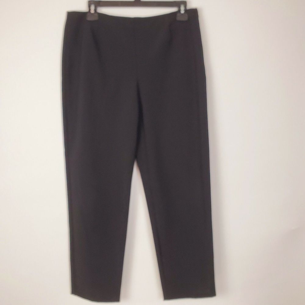 Kim Rogers Women's Solid Black Side Zip Full-Length‎ Pants Size 8